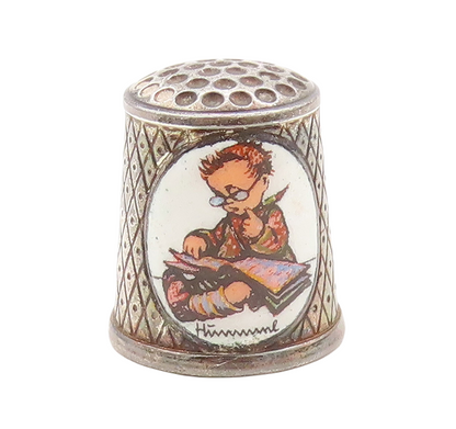 925 Sterling Silver Vintage Thumb Cover Thimble GERMANY  Little Child TR3825