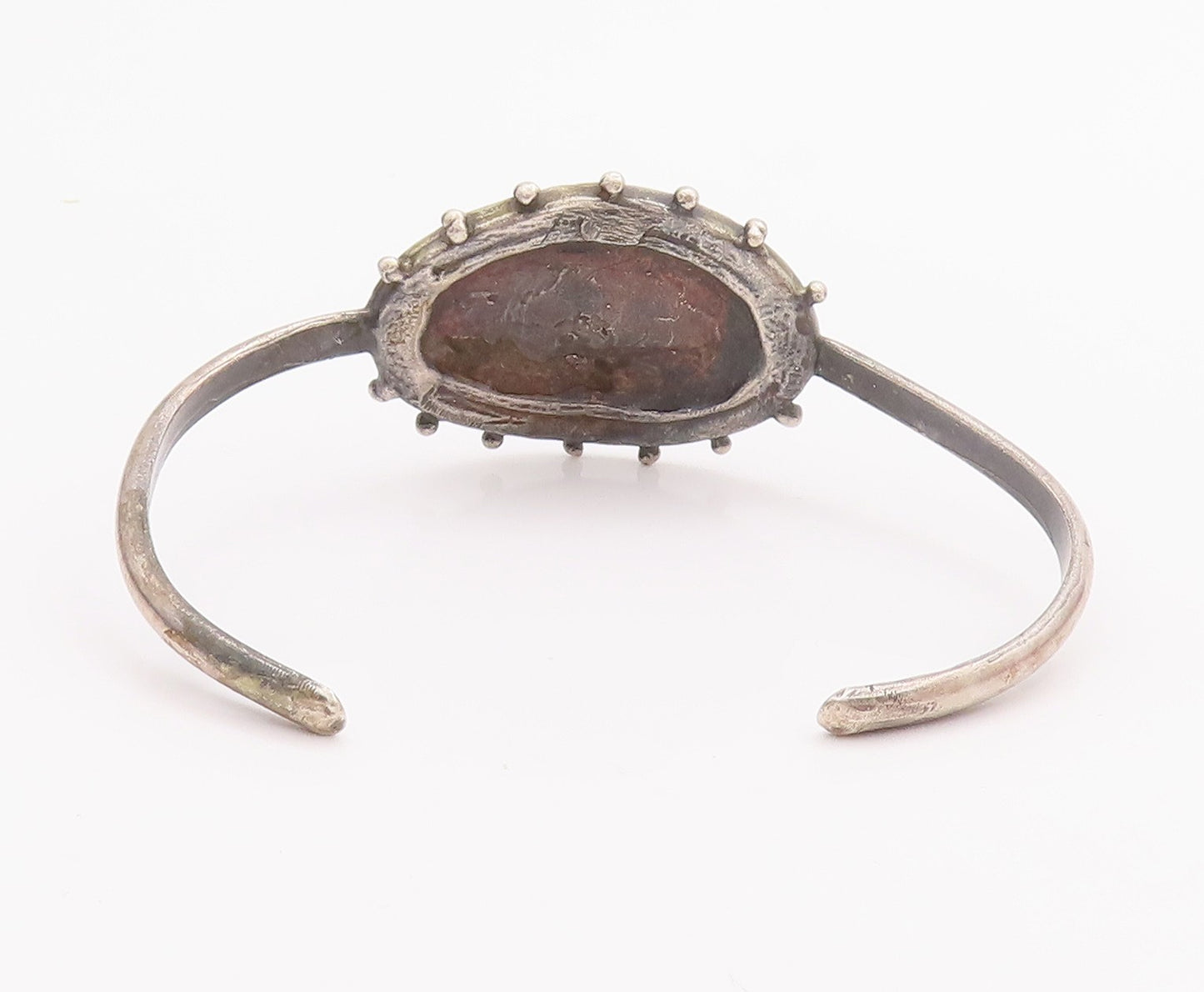 925 Sterling Silver Vintage Bracelet Antique Floral Carved Horseshoe  BT10464