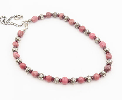 CAROLYN POLLACK 925 Sterling Silver Vintage Beaded Gemstone Necklace  NE4092