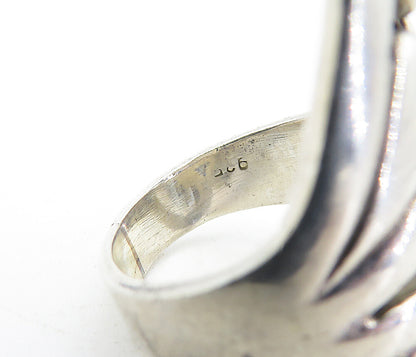 925 Sterling Silver  Vintage Shiny Open Swirl Design Band Ring Sz 7  RG5002