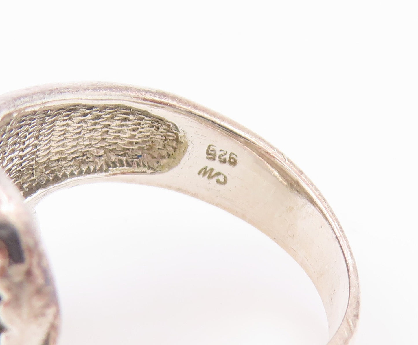 925 Sterling Silver Vintage Ring Classic Scroll & Rope Bypass Band Sz 8 RG36218