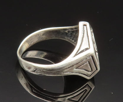 925 Sterling Silver  Vintage Masonic Pentagram Signet Ring Sz 13  RG24916