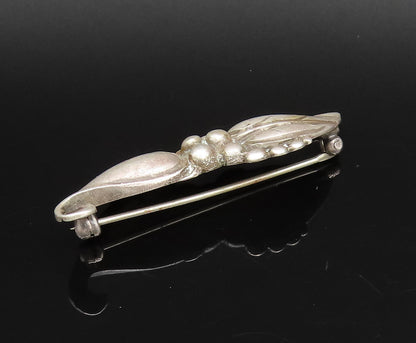 VIKINGCRAFT 925 Silver  Vintage Antique Double Leaves Brooch Pin  BP10013