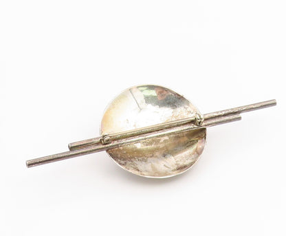 925 Sterling Silver Vintage Brooch Cabochon Carnelian Geometric Pin  BP12448
