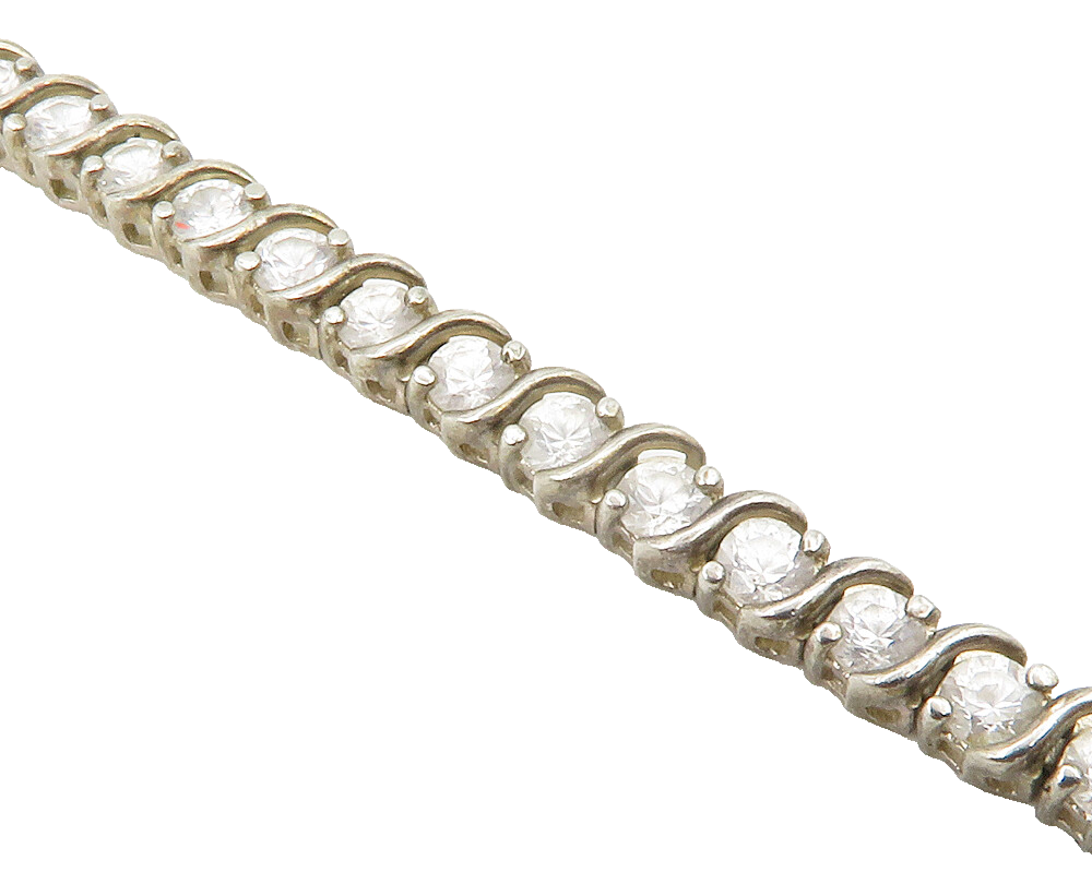 ROSS SIMON 925 Sterling Silver  Vintage Topaz Swirl Tennis Bracelet  BT5703