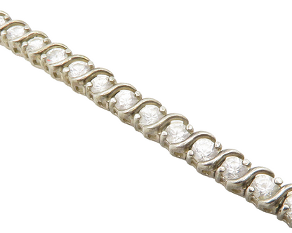 ROSS SIMON 925 Sterling Silver  Vintage Topaz Swirl Tennis Bracelet  BT5703