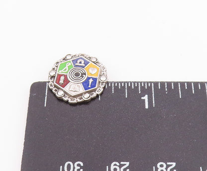 925 Sterling Silver  Vintage Petite Enamel Detail Brooch Pin  BP7914