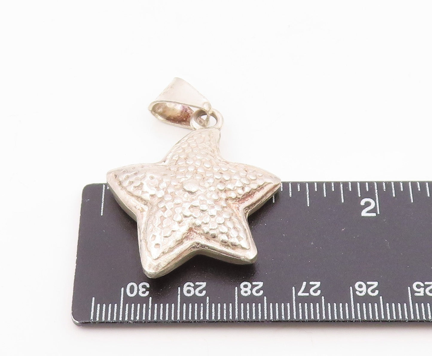 MEXICO 925 Sterling Silver  Vintage Hollow Hammered Starfish Pendant  PT18360