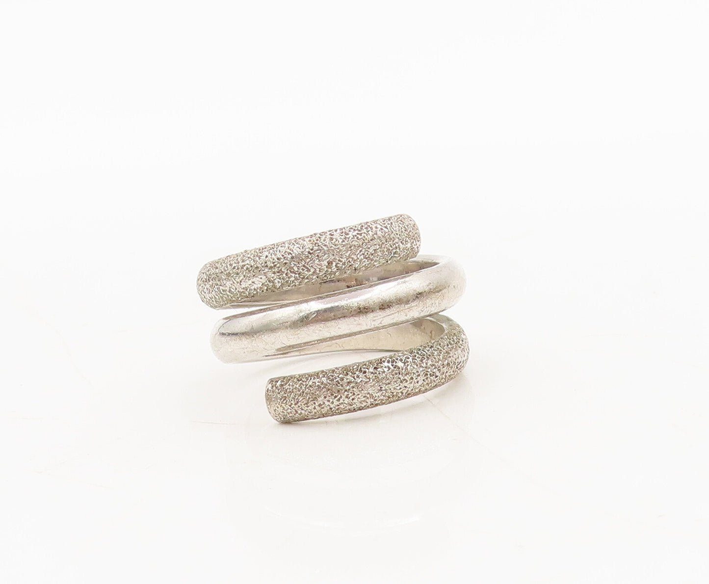 925 Silver Vintage Ring JOIELLE Designer Solid Spiral Coiled  Sz 6 RG27552