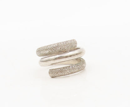 925 Silver Vintage Ring JOIELLE Designer Solid Spiral Coiled  Sz 6 RG27552