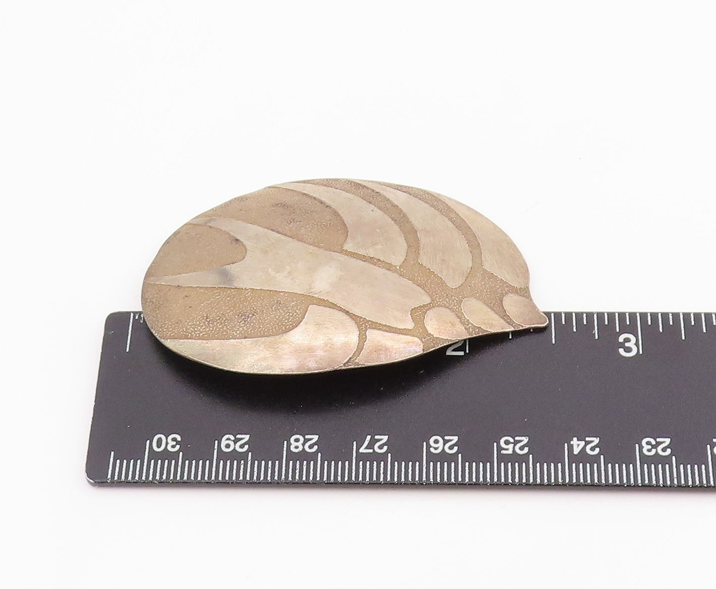 925 Sterling Silver Vintage Brooch Pin ISRAEL Abstract Seashell Design  BP12186