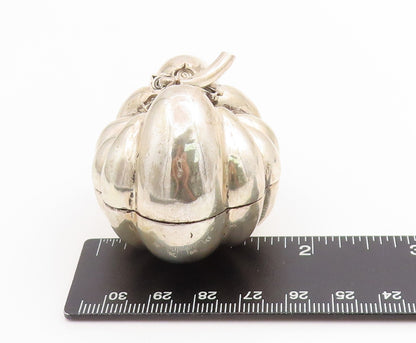 925 Sterling Silver Vintage Trinket Box EUROPE Solid Pumpkin Shape OPENS  TR4058