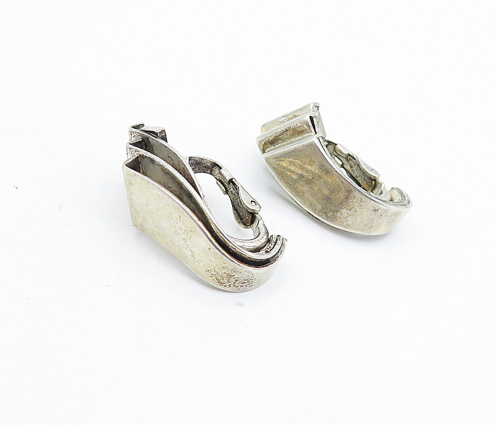 NAPIER 925 Sterling Silver  Vintage Ribbon Design Non Pierce Earrings  EG2898