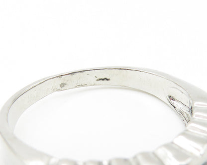 925 Sterling Silver  Sparkling Cubic Zirconia 7 Stone Band Ring Sz 8  RG11310