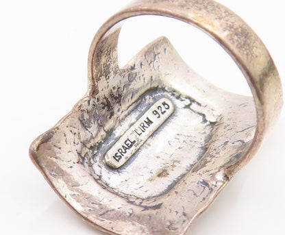 925 Sterling Silver Vintage Ring LIRM ISRAEL Bold Geometric Band  Sz 7  RG35893