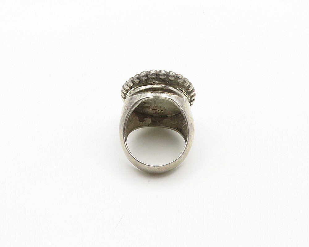 TULLA BOOTH 925 Silver  Vintage Diamond Shape Detail Band Ring Sz 7  RG19518