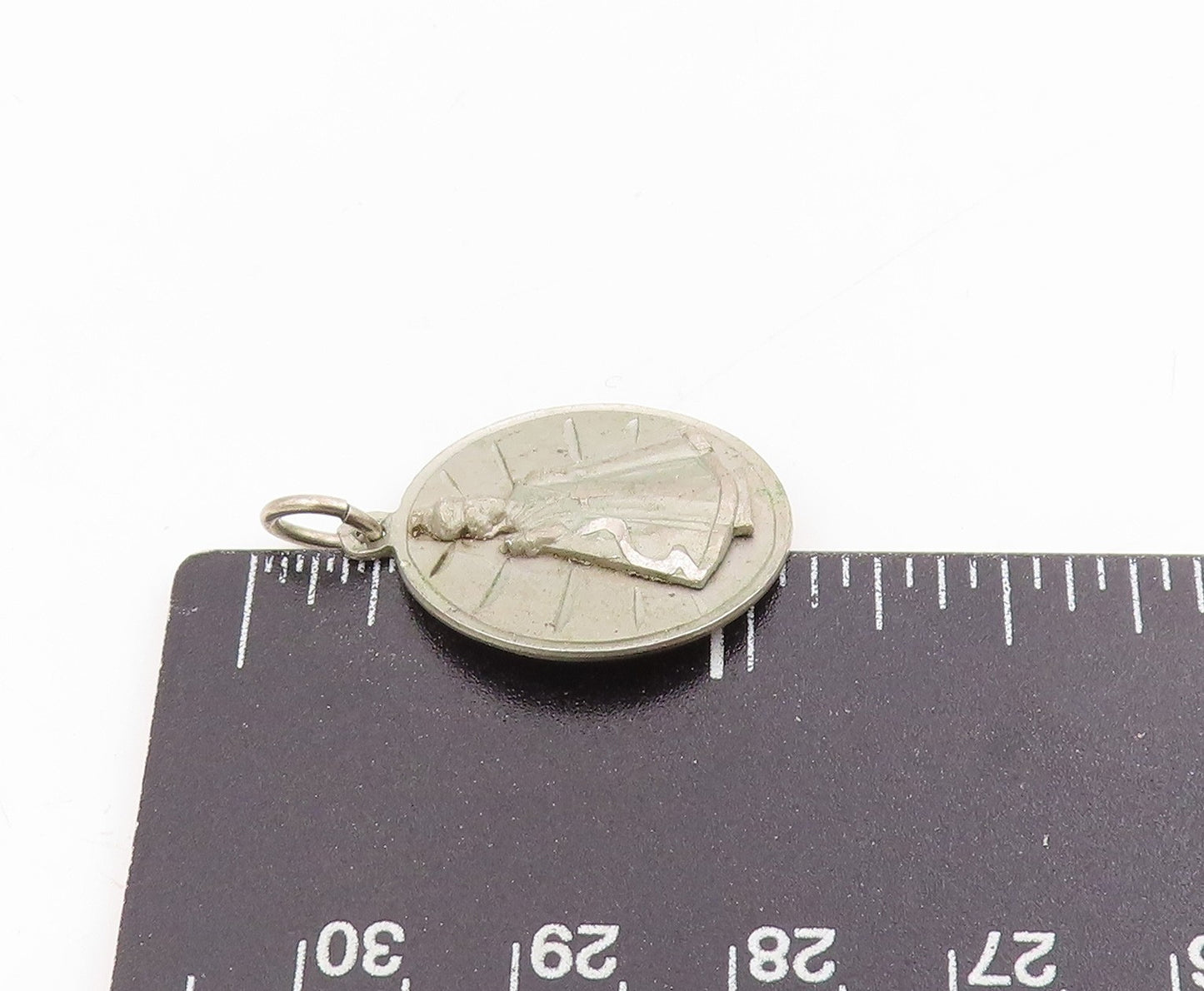 925 Sterling Silver Vintage Pendant Jesus Of Prague Religious Medallion  PT25385