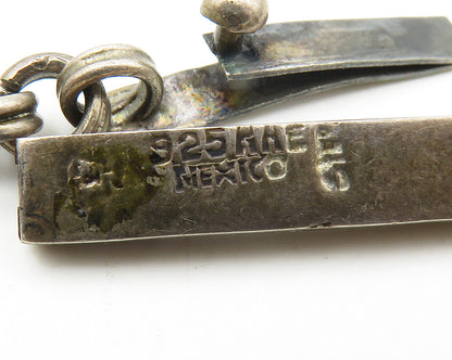 MEXICO 925 Sterling Silver Vintage Smooth Cylinder Style Chain Necklace  NE2804