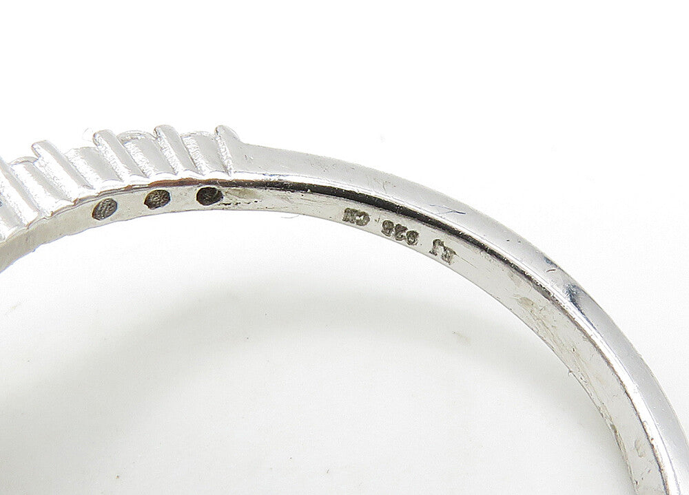 925 Sterling Silver  Vintage Pink Cubic Zirconia Band Ring Sz 6  RG21462