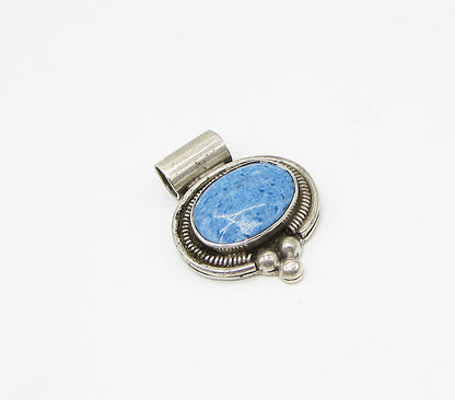 MEXICO 925 Sterling Silver  Vintage Bezel Set Kyanite Slider Pendant  PT2325