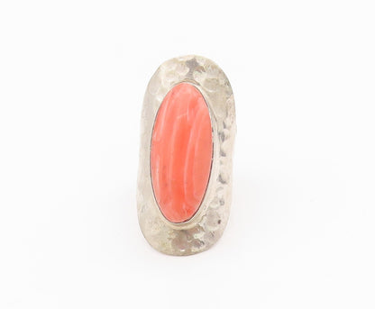 925 Sterling Silver Vintage Ring MEXICO Large Cabochon Gemstone  Sz 8  RG33021