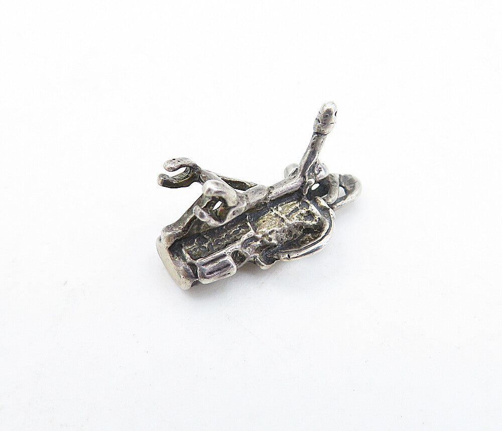 925 Sterling Silver  Vintage Petite Bag Of Golf Clubs Sports Pendant  PT4808