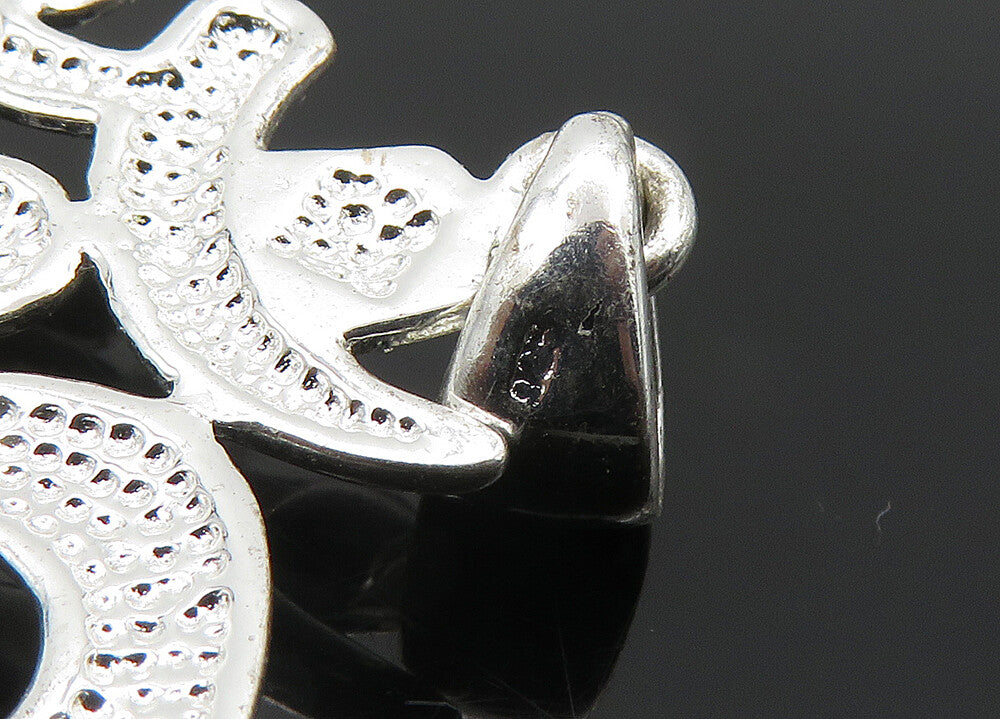 925 Sterling Silver  Vintage Spiritual "OM" Symbol Meditation Pendant  PT17196