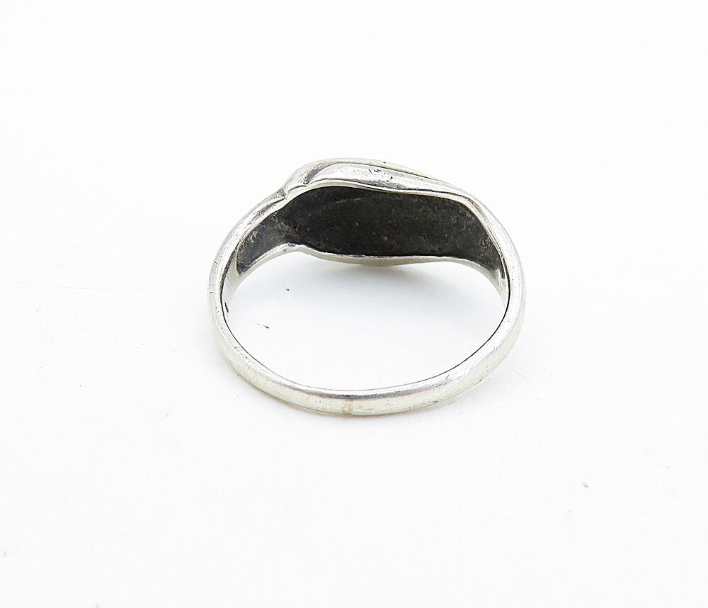 925 Sterling Silver  Vintage Fluted Scalloped Dome Band Ring Sz 8  RG7095