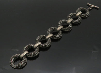 JOHN HARDY 925 Silver  Vintage Heavy Rare Weaved Detail Chain Bracelet  BT8147