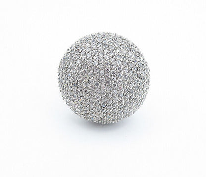 925 Sterling Silver Cubic Zirconia Encrusted Dome Cocktail Ring  Sz 8.5  RG6759