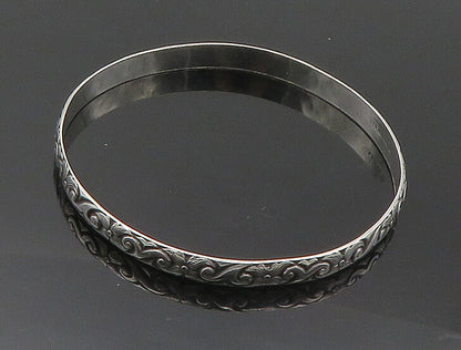DANECRAFT 925 Sterling Silver  Vintage Floral Swirl Bangle Bracelet  BT7811