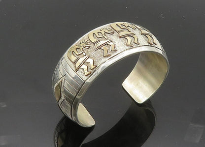 MARK YAZZIE NAVAJO 925 Silver & 12K GOLD  Vintage Kokopelli  Bracelet  BT8215
