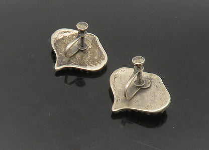 925 Sterling Silver   Vintage Antique Oxidized Non Pierce Earrings  EG11278