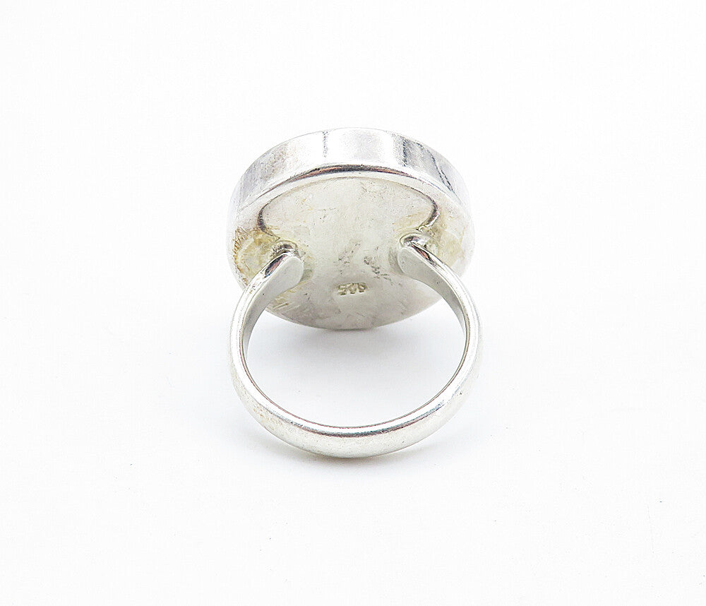 925 Sterling Silver  Vintage Shive Eye Shell Swirl Cocktail Ring Sz 6.5 RG6165