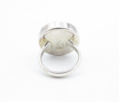 925 Sterling Silver  Vintage Shive Eye Shell Swirl Cocktail Ring Sz 6.5 RG6165