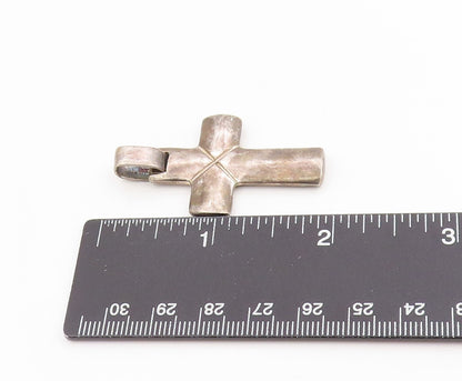 925 Sterling Silver Vintage Pendant Solid Coptic Religious Cross Charm  PT25283