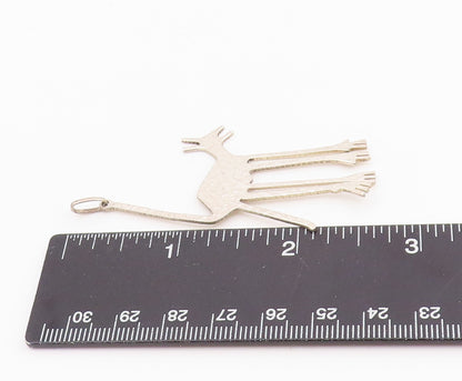 925 Sterling Silver Vintage Pendant PERU Hammered Animal Figurine Cutout PT26005