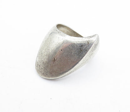 ISRAEL 925 Sterling Silver  Vintage Smooth Pointed Dome Band Ring Sz 8 RG6790