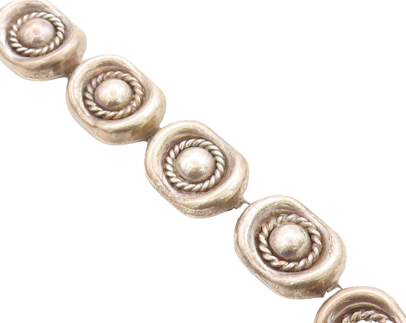 ZINA 925 Sterling Silver  Vintage Dark Tone Twist Dome Chain Bracelet  BT1836