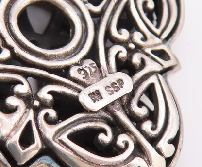 925 Sterling Silver Vintage Pendant Intricate Filigree Quatrefoil Cross  PT26402
