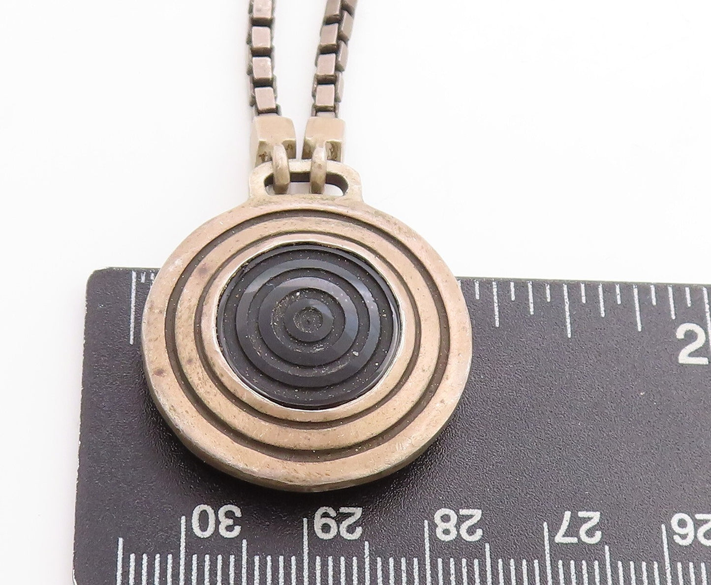 925 Sterling Silver Vintage Two Tone Pendant Venetian Chain Necklace NE2145