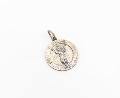 925 Sterling Silver  Vintage Petite Oxidized Jesus Religious Pendant  PT19026
