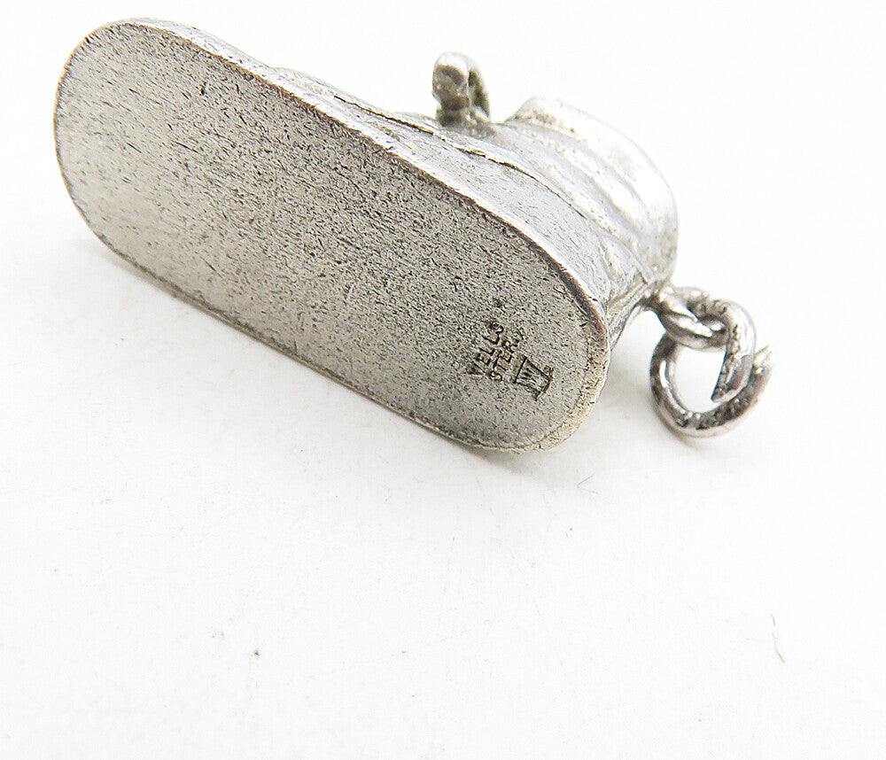 WELL 925 Sterling Silver  Vintage Shiny Old Fashioned Shoe Pendant  PT6969