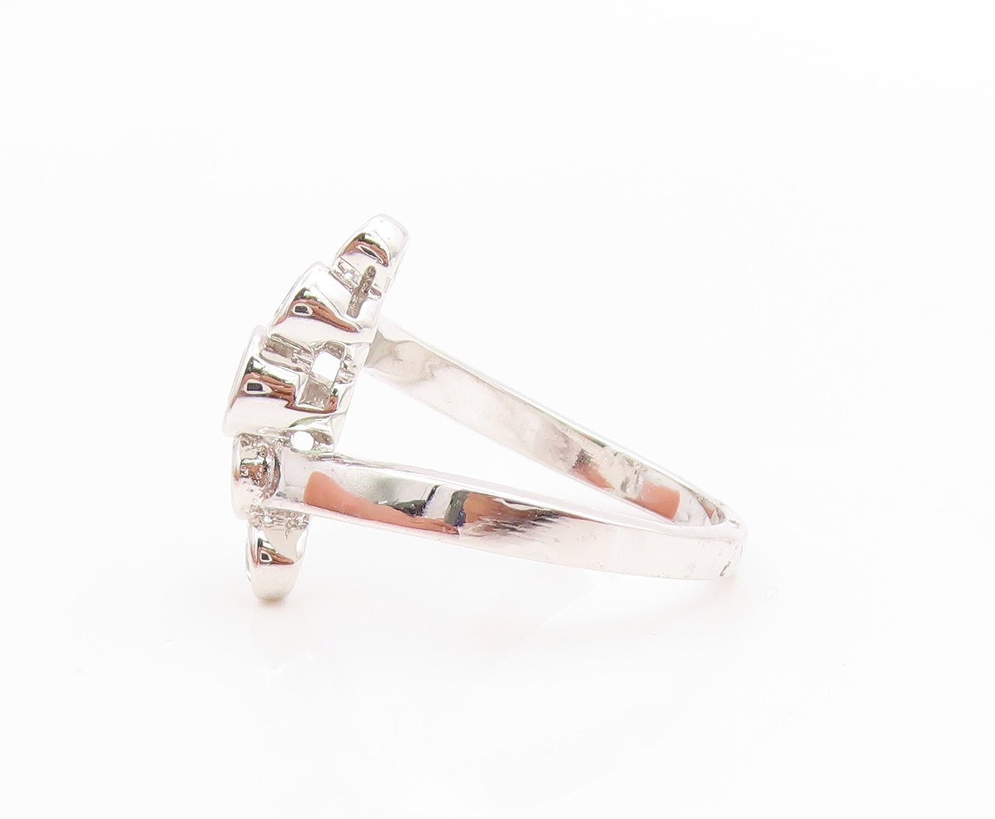 925 Sterling Silver Vintage Ring Bezel Set CZ Pebble Scatter  Sz 6.5  RG35827