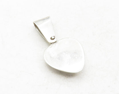 925 Sterling Silver  Vintage Cutout Love Heart Dome Drop Pendant  PT10087