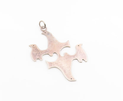 925 Sterling Silver Vintage Pendant HOPER Minimalist Celtic Dove Cutout  PT26297