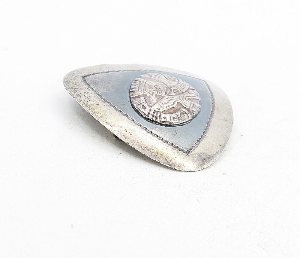 925 Sterling Silver  Vintage Antique Traditional Design Brooch Pin  BP3035