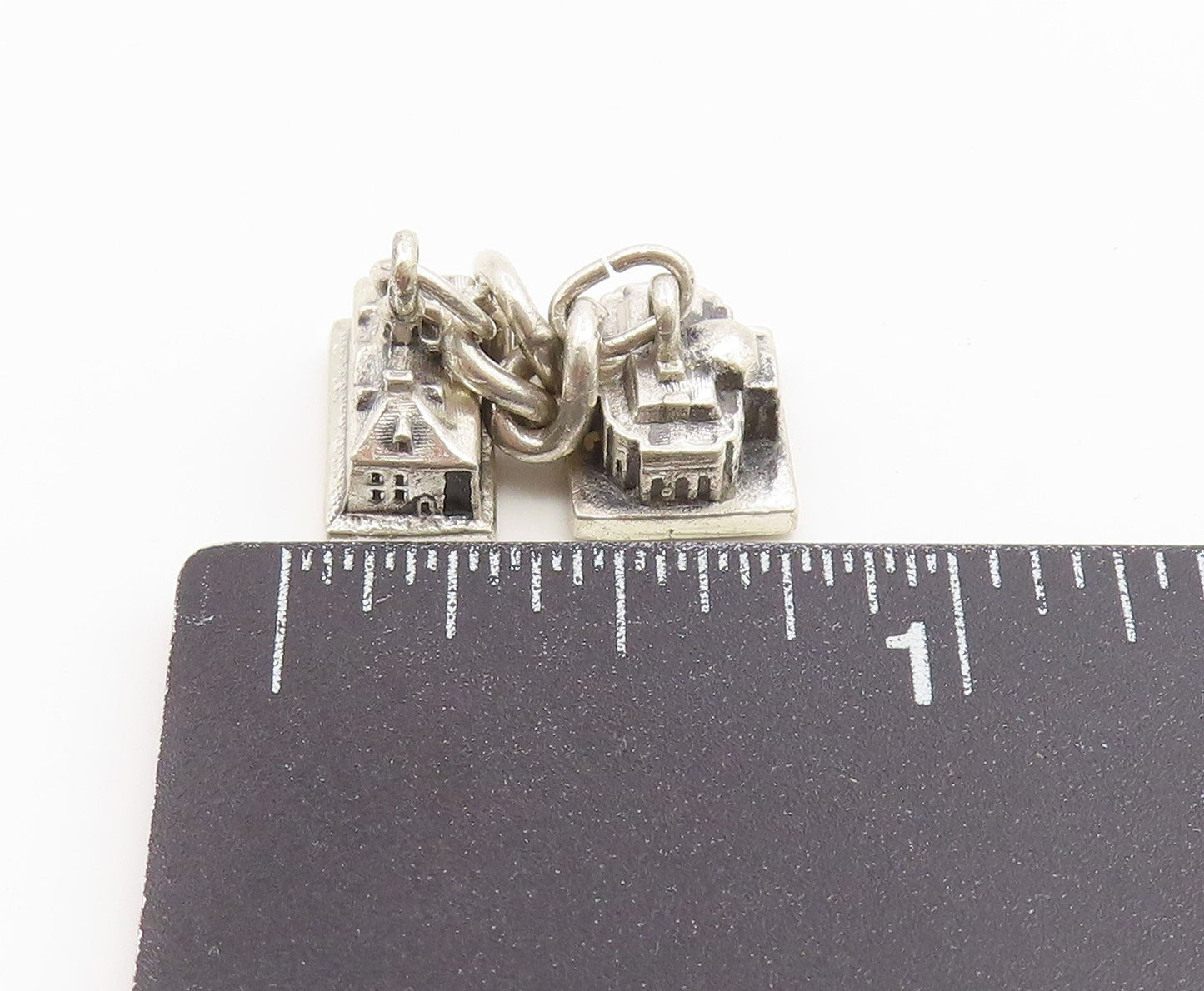925 Sterling Silver Vintage Pendant Mount Vernon & Jefferson Memorial  PT26622