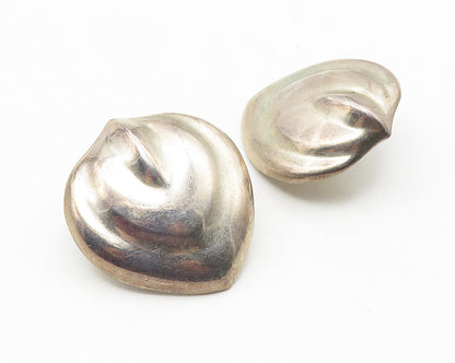 925 Sterling Silver  Vintage Dark Tone Hollow Dome Drop Earrings  EG5587