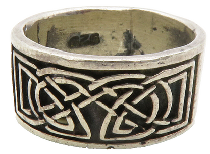 925 Sterling Silver  Vintage Oxidized Celtic Knot Band Ring Sz 6  RG13021